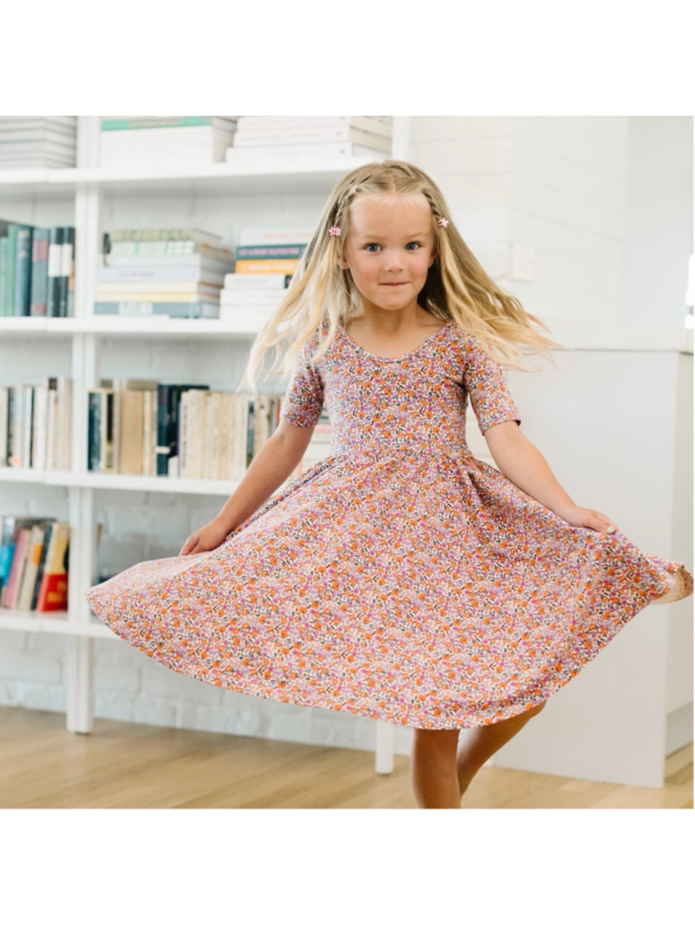 Alice + Ames Girls The Short Sleeve Ballet Dress in Prim Floral Size 10